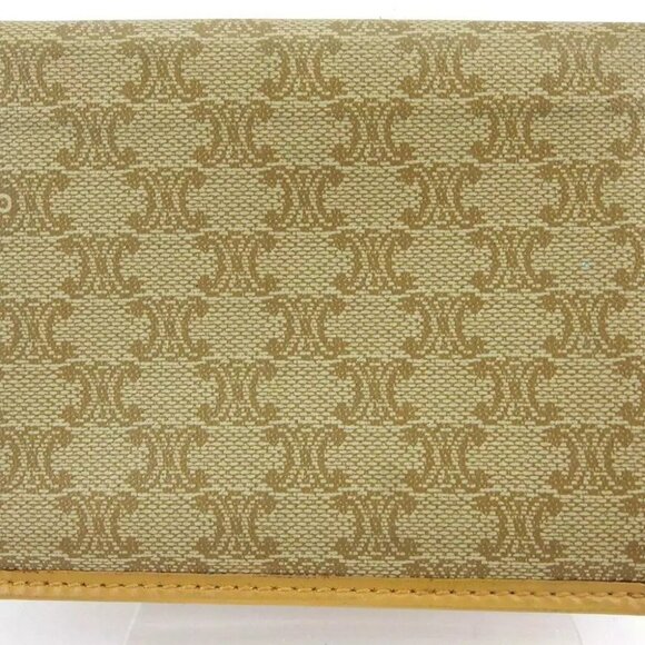 CELINE Case Case Macadam Beige PVC ?~ Leather Authentic Used - Picture 5 of 14